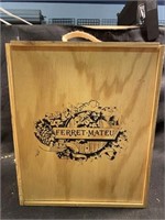 Wooden Ferret Mateu Wine Box W/ Handle 15" H x 12"