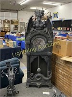 LARGE COMPOSITE SLATE TONE DRAGON FLOOR CLOCK