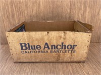 Primitive Blue Anchor Advertising Box