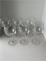 Set of (6) Crystal Wine Glasses