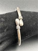 Sterling Silver Hinged Bangle Bracelet, TW 28.1g