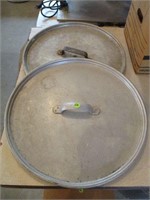 Lot (2) Large Stock Pot Lids