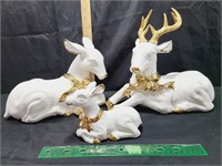 Deer Family Porcelain Statues
