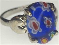 925 stamped ring size 7.5 Murano Milaflori