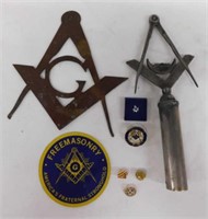 5 Free Mason pins - Free Mason sticker, 3.5" - &