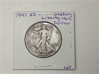 1941 US Silver Walking Liberty Half Dollar