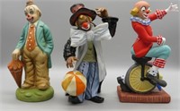 Porcelain Clown Figurines- Toscany, Gorham + (3)