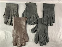 (5) Pair of Men’s Leather Gloves, S-M