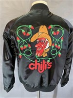 Vintage Satin Jacket, CHILI'S, Reversible Size M