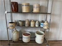 14pc Vintage Pottery: Jugs, Crocks etc