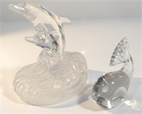 DOLPHIN & WHALE GLASS ART FIGURINES