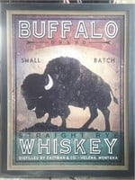LARGE BUFFALO WHISKEY HAND-PAINTED. PIC 4 FT X 3