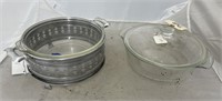 3 pc, Glass Casserole Dish w/lid. Pyrex casserole