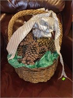 Decorative basket and pine Cones