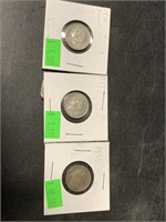 3 British silver six pence