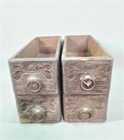 Four Wooden Sewing Machine Drawers