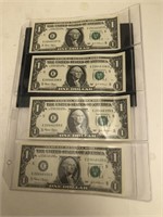 4 - 2003 Consecutive Serial Numbered $1 Notes