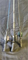 Three fishing poles