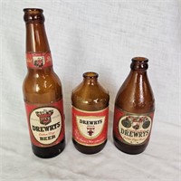 3 South Bend Drewrys Beer Bottles Empty