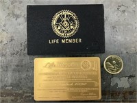 IAMAW Life Member brass card