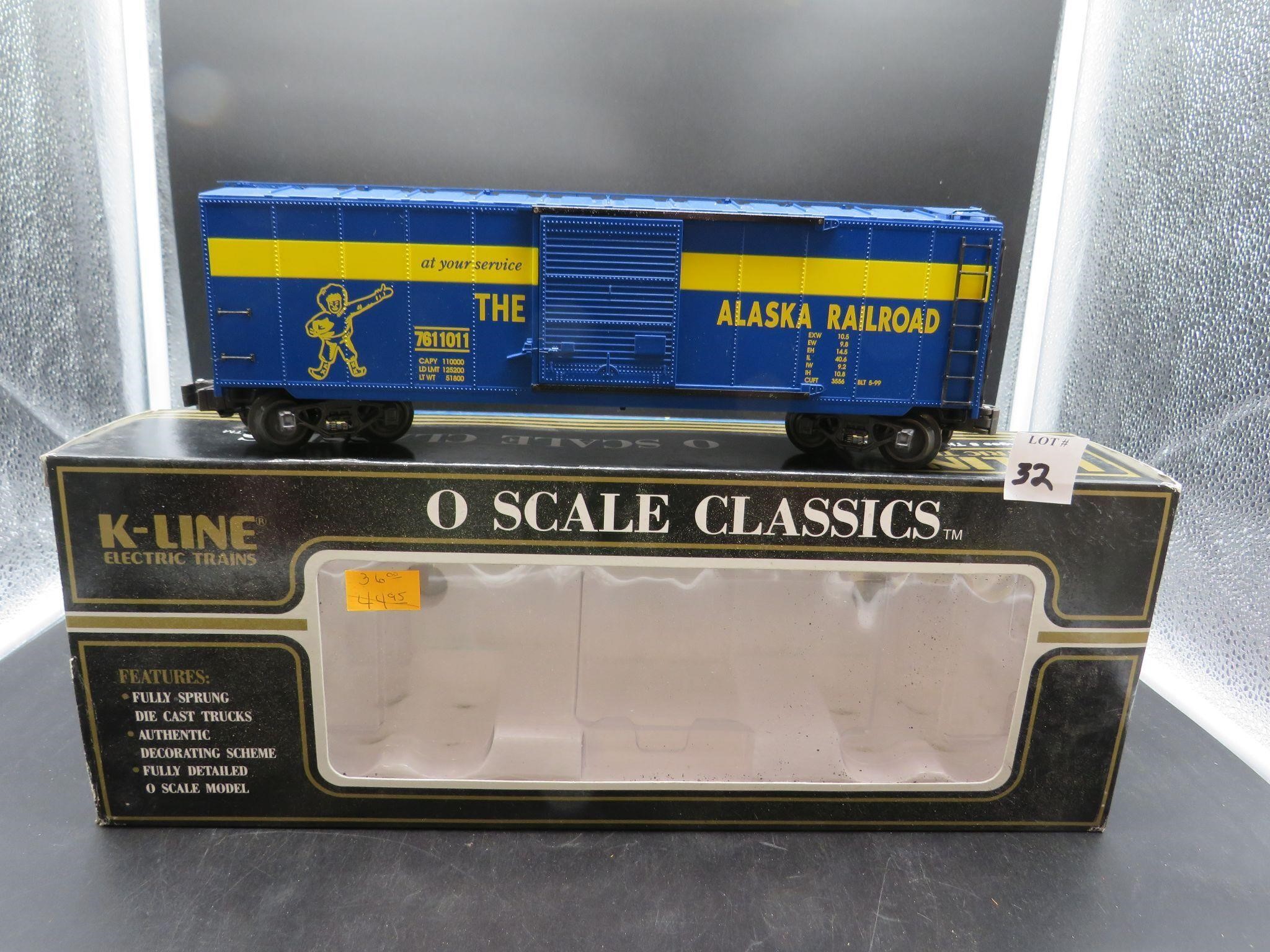KLINE K761-1011 Alaska O Scale Classic Boxcar