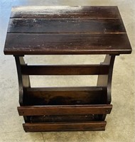 Vintage Wooden Double Sided Magazine Rack
