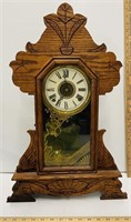 Vintage Carved Oak Mantle Clock