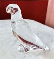 Vintage Baccarat Crystal Parrot