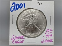 2001 1oz .999 Silver Eagle $1 Dollar