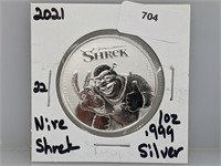 2021 1oz .999 Silver Nive $2 Shrek