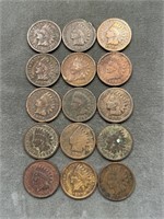 15x The Bid Indian Head Cents