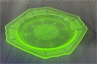 PRINCESS GREEN ANCHOR HOCKING URANIUM GLASS PLATE