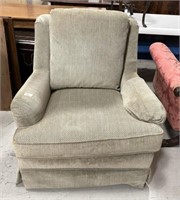 Sherrill Co. Beige Upholstered Chair and Ottoman