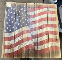Wooden Hanging American Flag Decor