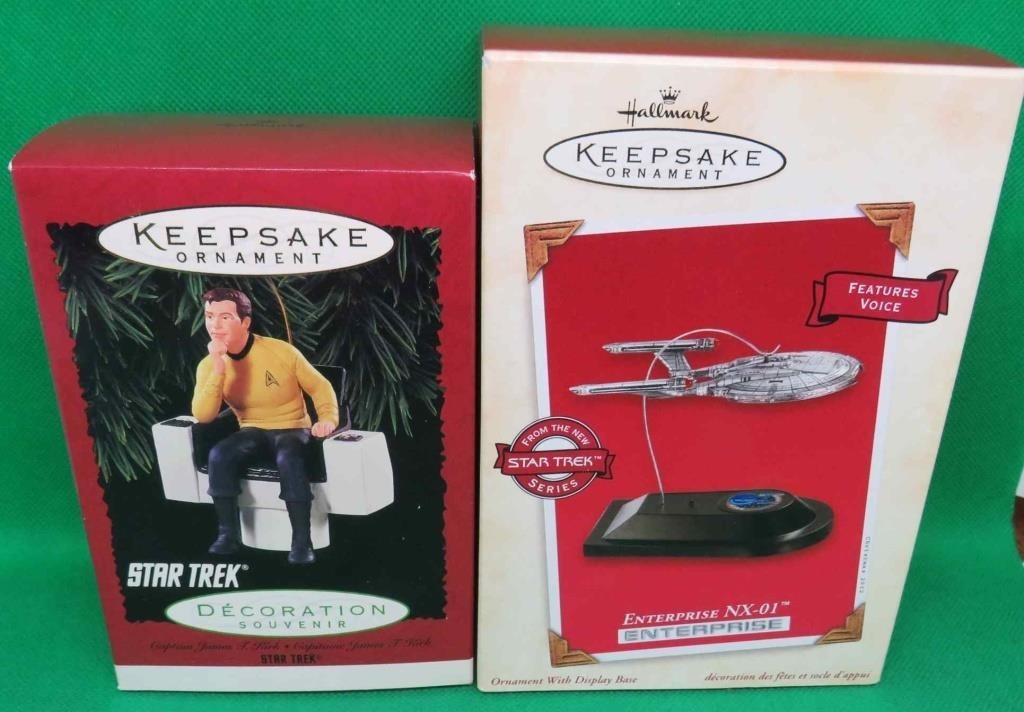 Captain Kirk & Enterprise NX-01 Hallmark Ornaments
