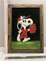 Vintage Velvet Snoopy Peanuts Art 20 1/2x15
