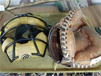 Early Franklin Baseball Glove & Catcher's Mask