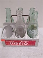 Vintage vintage Coca-Cola six pack with bottles
