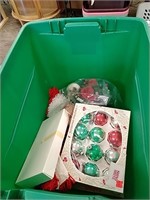 Tote with miscellaneous Christmas decor