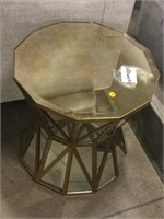 Mirrored Dodecagon Side Table From High End