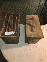 2 Vintage Military Ammo Boxes
