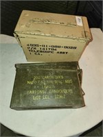 2 Vintage Military Ammo Boxes, NATO & Army