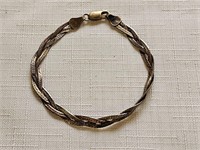 Sterling Silver Braided Herringbone Bracelet