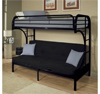 Black metal Futon bunk bed