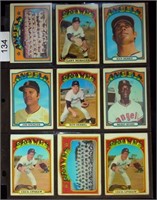 (9) 1972 Topps BB Cards w/ #272 Mickey Rivers
