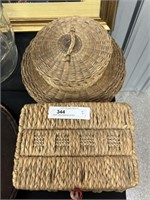 Wicker Sewing Basket with Canisters