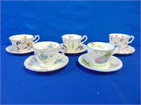 (5) Tea Cups & Saucers