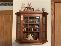Small Wall Display Cabinet with Contents