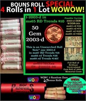 THIS AUCTION ONLY! BU Shotgun Lincoln 1c roll, 200