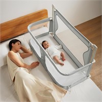 SISTINE Baby Bedside Crib,Co Sleeper for Baby in B